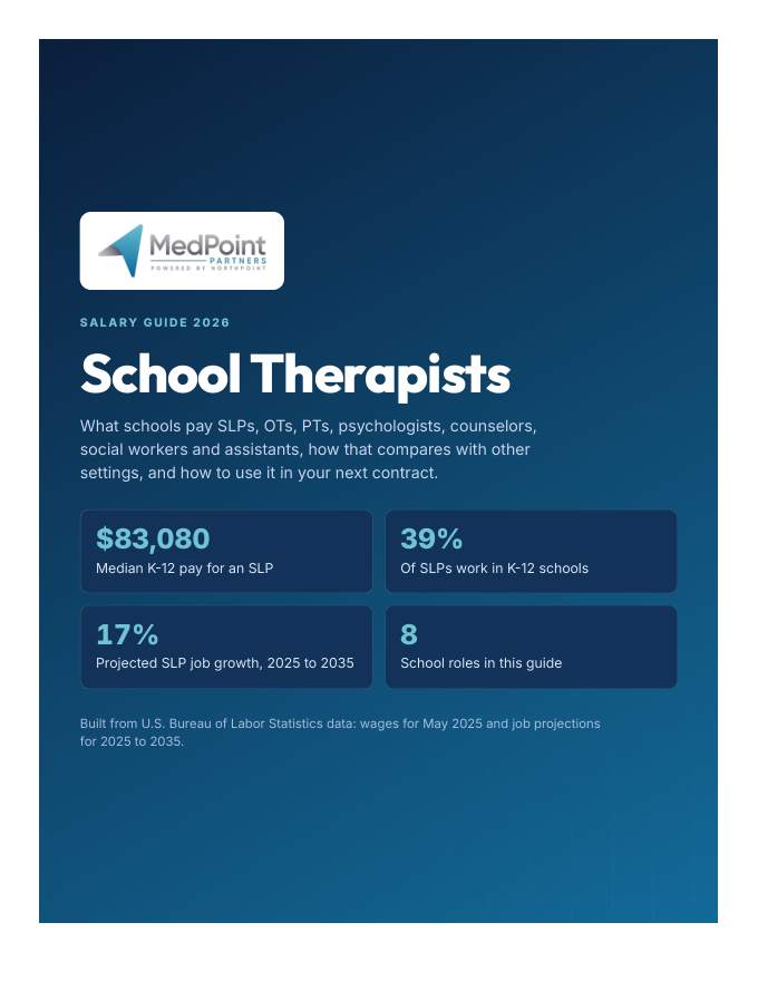 Cover of the MedPoint Partners Salary Guide 2026: School Therapists